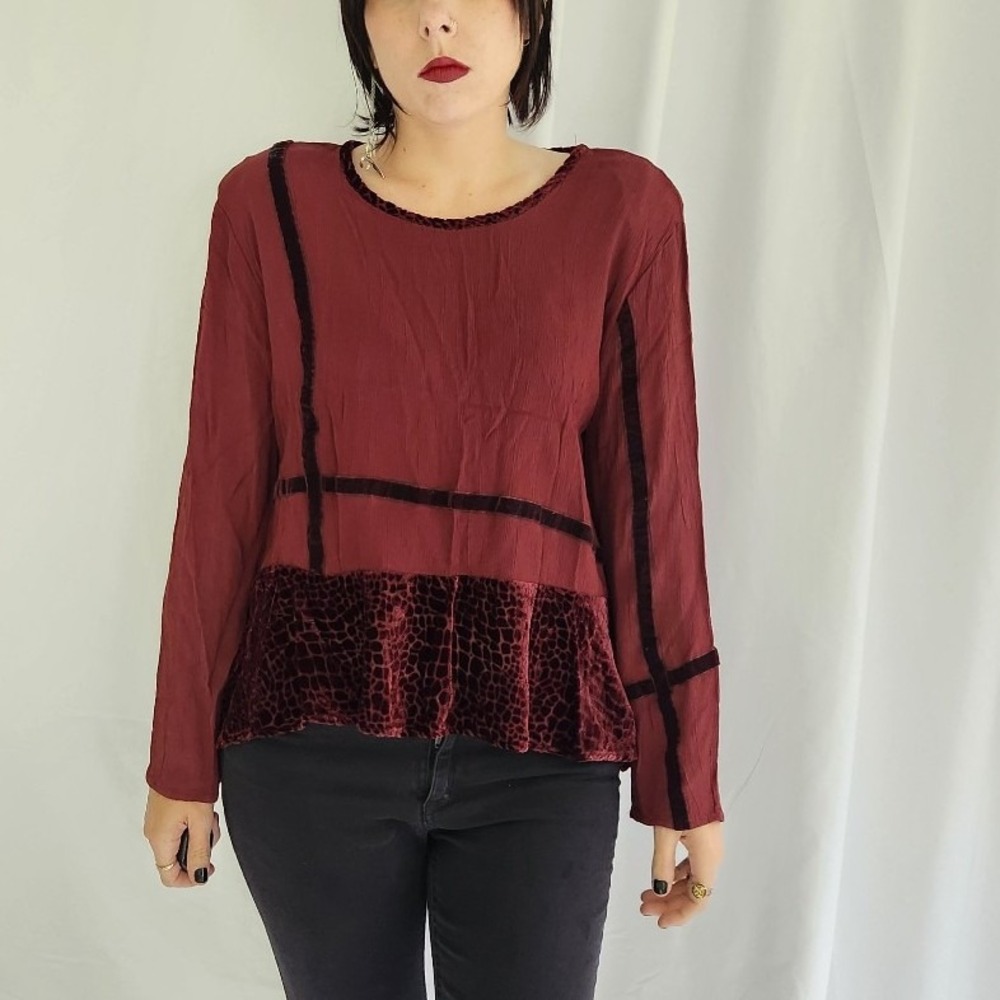 90s Burgundy Whimsigoth Top
